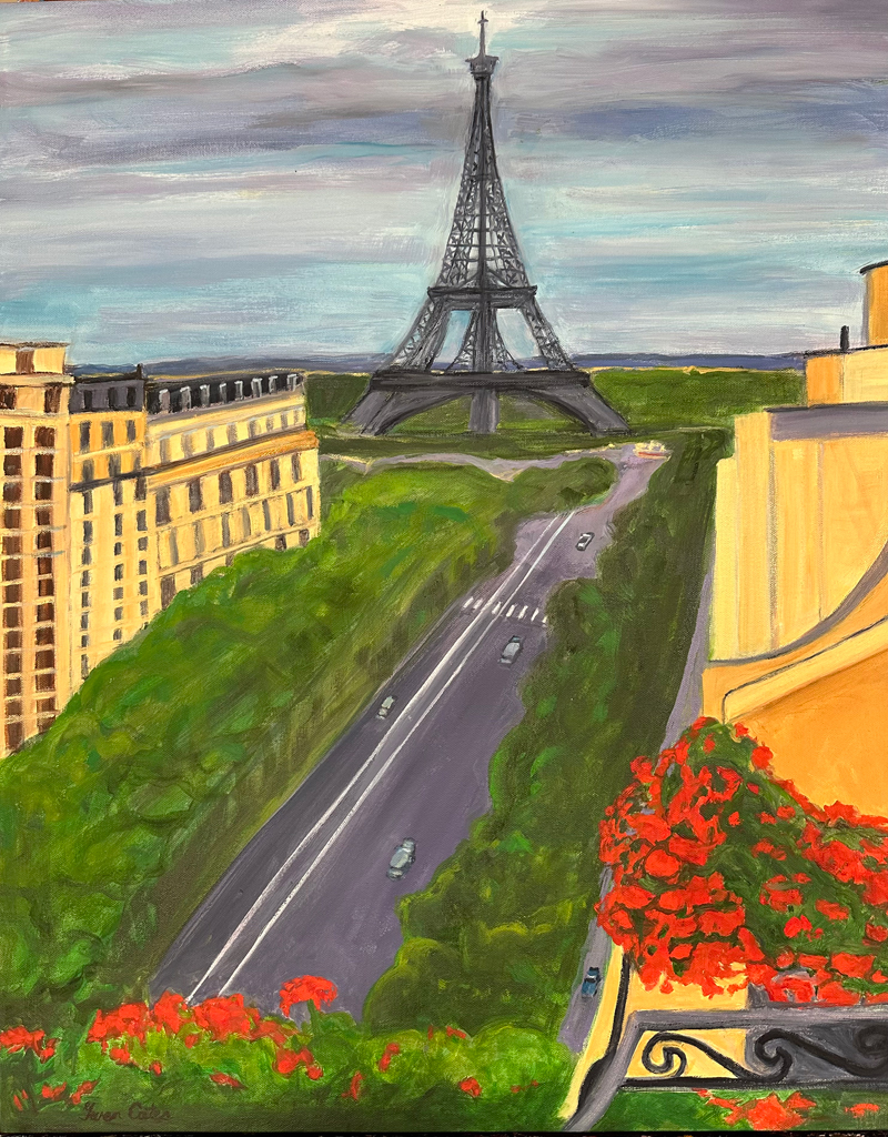 Eiffel Tower, View from Hotel Balcony