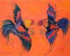 Game Cocks Fighting