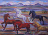 Horses Running in the Mist