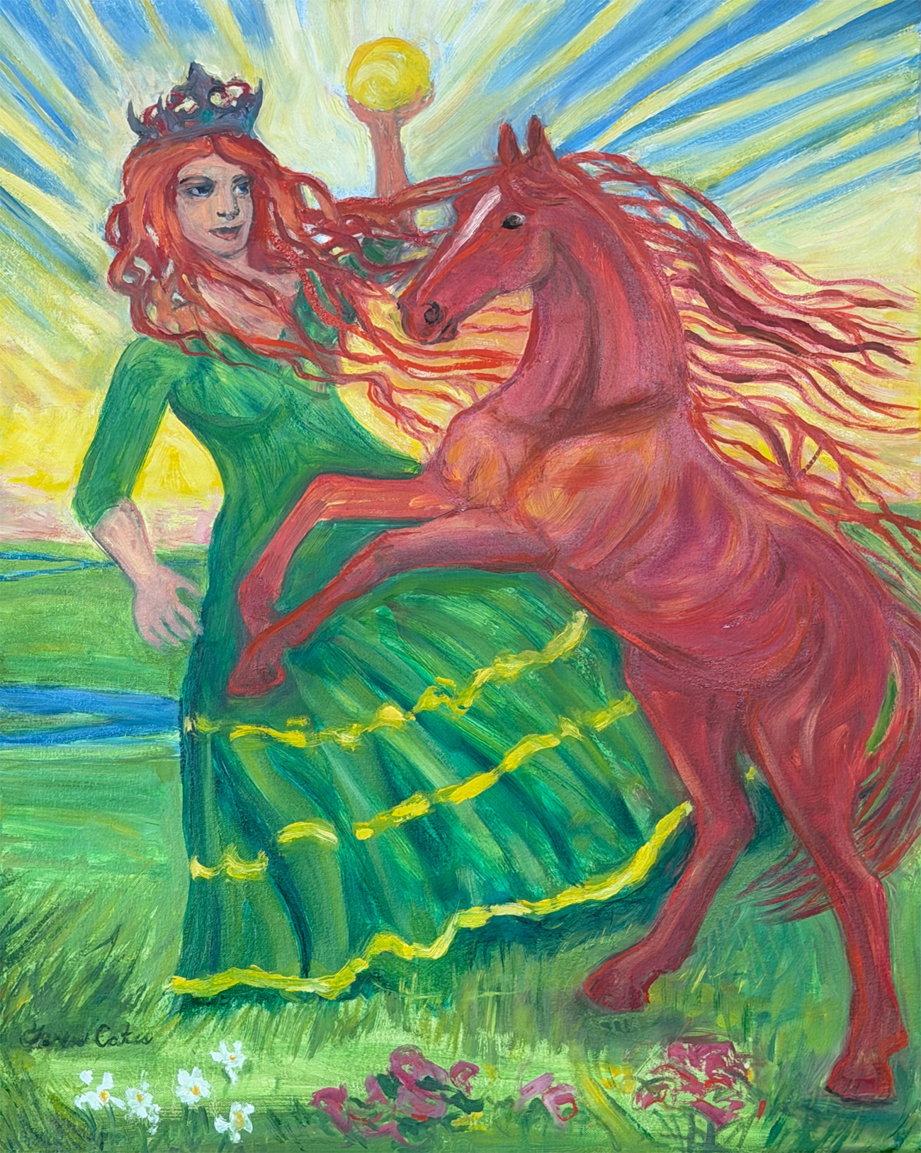 Celtic Goddess Shapeshifting into a Horse